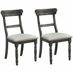 Cheapest 🔔 Progressive Furniture Muse Ladderback Set Of 2 Wood Chairs Weathered Pepper 😍 -Cheap Office Chairs Store 1730734 8 L