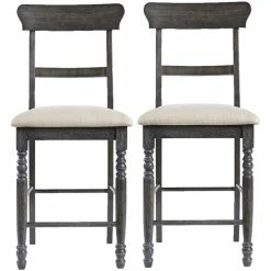 Top 10 ✔️ Progressive Furniture Muse Wood Ladderback Counter Chairs Set 2 Weathered Pepper 🎉