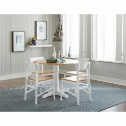 Coupon 🔔 Progressive Furniture Christy Set Of 2 Wood Dining Chairs In Light Oak And White 🔥 -Cheap Office Chairs Store 1731005 4 L