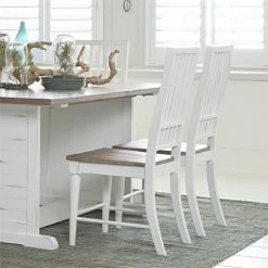 Promo ✨ Progressive Furniture Shutters Set Of 2 Wood Dining Side Chairs In Oak And White 🎁 -Cheap Office Chairs Store 1731055 1 L