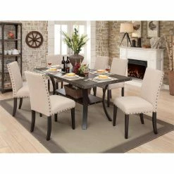 Top 10 🔔 Furniture Of America Boelin Fabric Nailhead Dining Chair In Beige (Set Of 2) 🧨 -Cheap Office Chairs Store 1733729 4 L
