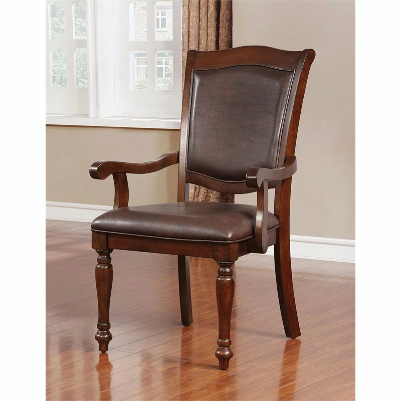 New ๐งจ Furniture Of America Simmons Wood Dining Arm Chair In Brown Cherry (Set Of 2) ๐ 4 New ๐งจ Furniture Of America Simmons Wood Dining Arm Chair In Brown Cherry (Set Of 2) ๐ - Image 2