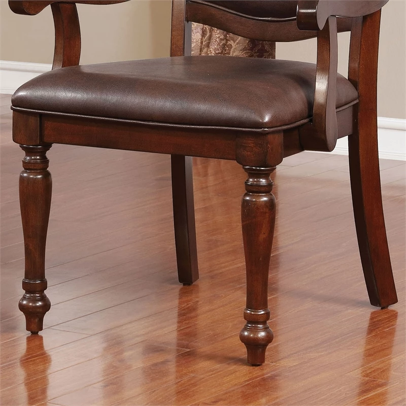 New ๐งจ Furniture Of America Simmons Wood Dining Arm Chair In Brown Cherry (Set Of 2) ๐ 8 New ๐งจ Furniture Of America Simmons Wood Dining Arm Chair In Brown Cherry (Set Of 2) ๐ - Image 6