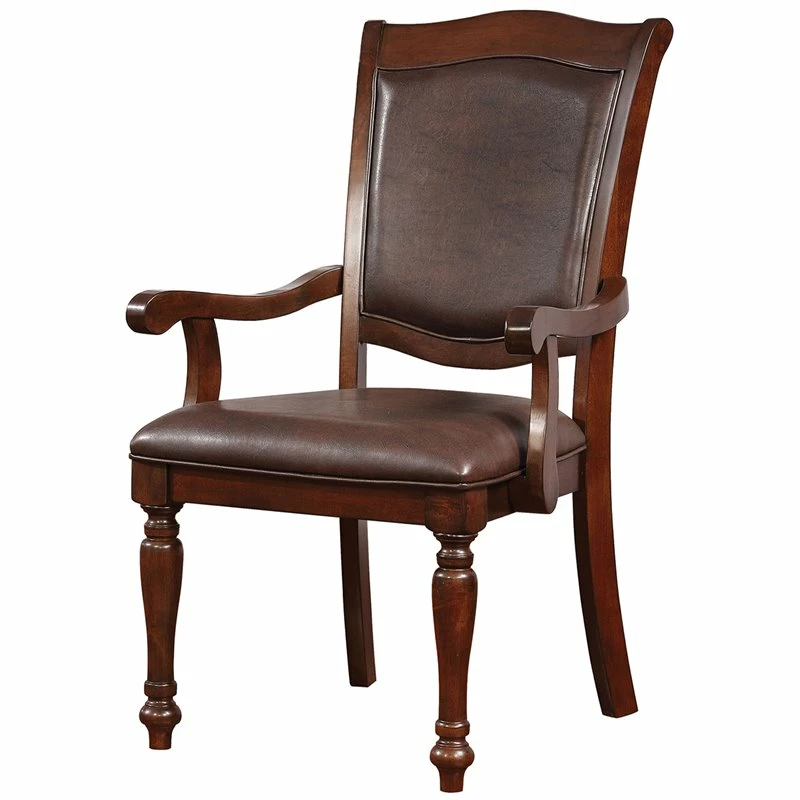 New ๐งจ Furniture Of America Simmons Wood Dining Arm Chair In Brown Cherry (Set Of 2) ๐ 3 New ๐งจ Furniture Of America Simmons Wood Dining Arm Chair In Brown Cherry (Set Of 2) ๐