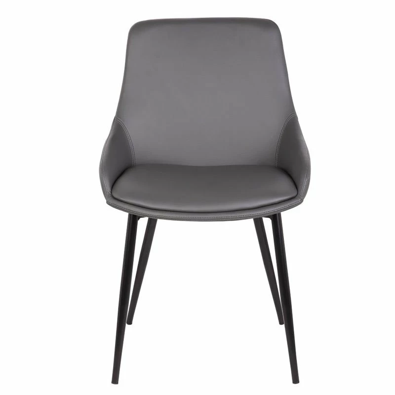 Discount 🌟 Maklaine Faux Leather Dining Chair In Gray 👍 4 Discount 🌟 Maklaine Faux Leather Dining Chair In Gray 👍 - Image 2