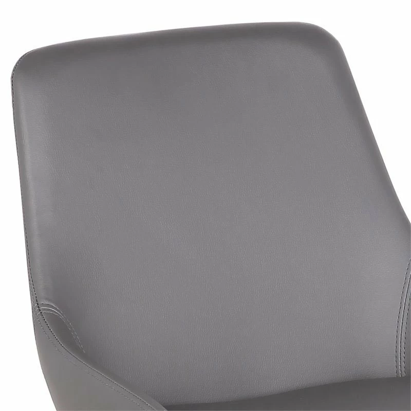 Discount 🌟 Maklaine Faux Leather Dining Chair In Gray 👍 6 Discount 🌟 Maklaine Faux Leather Dining Chair In Gray 👍 - Image 4