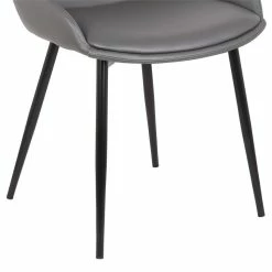 Discount 🌟 Maklaine Faux Leather Dining Chair In Gray 👍 13 Discount 🌟 Maklaine Faux Leather Dining Chair In Gray 👍 -Cheap Office Chairs Store 1744852 5 L