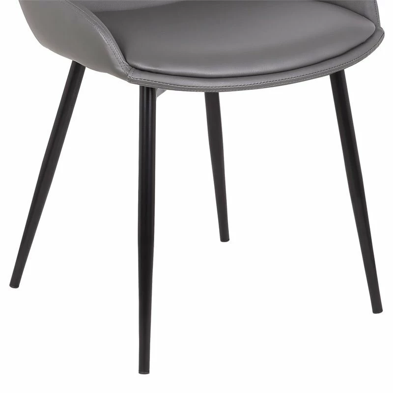 Discount 🌟 Maklaine Faux Leather Dining Chair In Gray 👍 8 Discount 🌟 Maklaine Faux Leather Dining Chair In Gray 👍 - Image 6