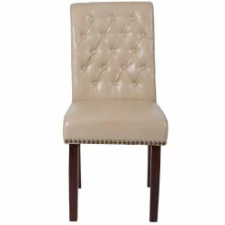 Cheapest 💯 Flash Furniture Hercules Leather Upholstered Parson Dining Side Chair In Beige ⌛ 22 Cheapest 💯 Flash Furniture Hercules Leather Upholstered Parson Dining Side Chair In Beige ⌛ -Cheap Office Chairs Store 1746469 8 L