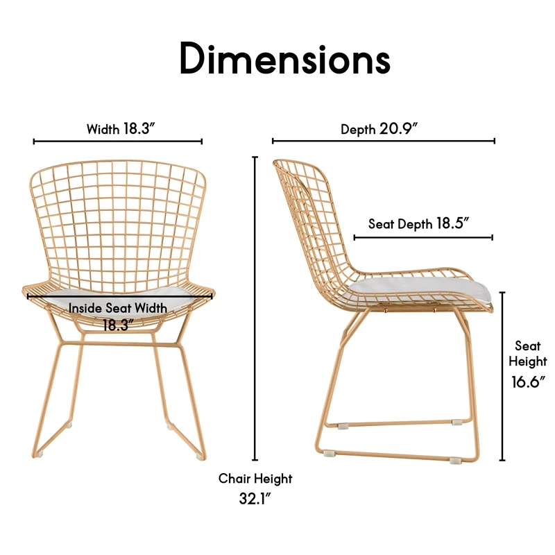 Cheap ๐ Elle Dรฉcor Elle Decor Holly Wire Dining Side Chair In French Gold (Set Of 2) โ๏ธ 5 Cheap ๐ Elle Dรฉcor Elle Decor Holly Wire Dining Side Chair In French Gold (Set Of 2) โ๏ธ - Image 3