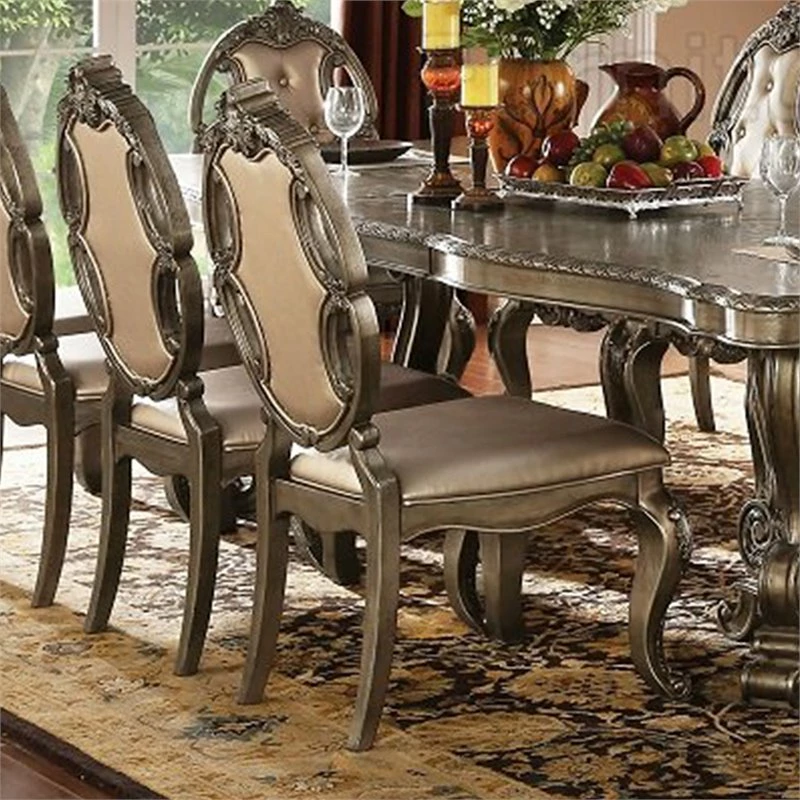 Hot Sale ๐ ACME Furniture ACME Ragenardus Faux Leather Dining Side Chair In Champagne(set Of 2) ๐ 4 Hot Sale ๐ ACME Furniture ACME Ragenardus Faux Leather Dining Side Chair In Champagne(set Of 2) ๐ - Image 2