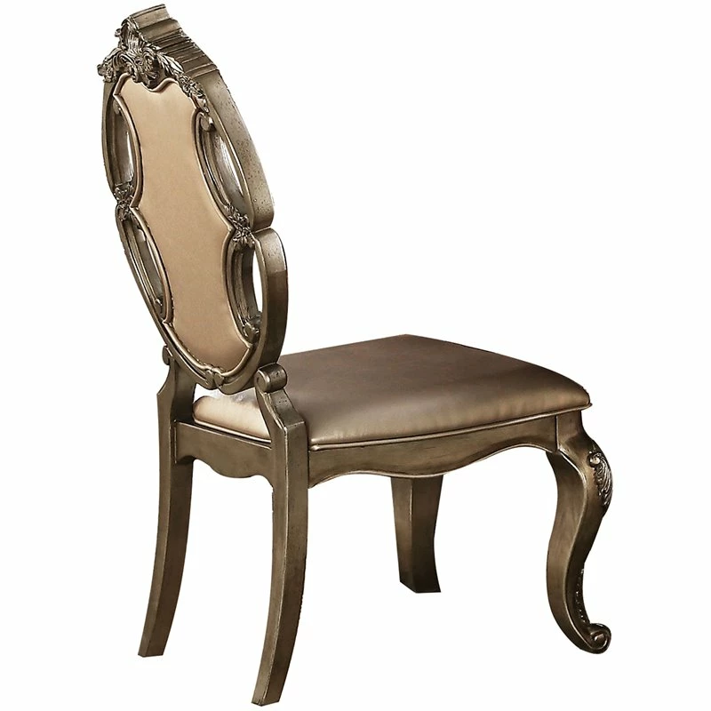 Hot Sale ๐ ACME Furniture ACME Ragenardus Faux Leather Dining Side Chair In Champagne(set Of 2) ๐ 3 Hot Sale ๐ ACME Furniture ACME Ragenardus Faux Leather Dining Side Chair In Champagne(set Of 2) ๐