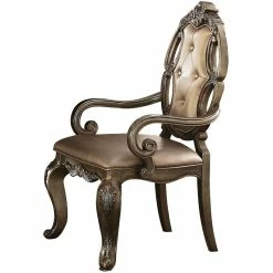 Flash Sale ๐ ACME Furniture ACME Ragenardus Faux Leather Dining Arm Chair In Champagne(set Of 2) ๐ฅฐ