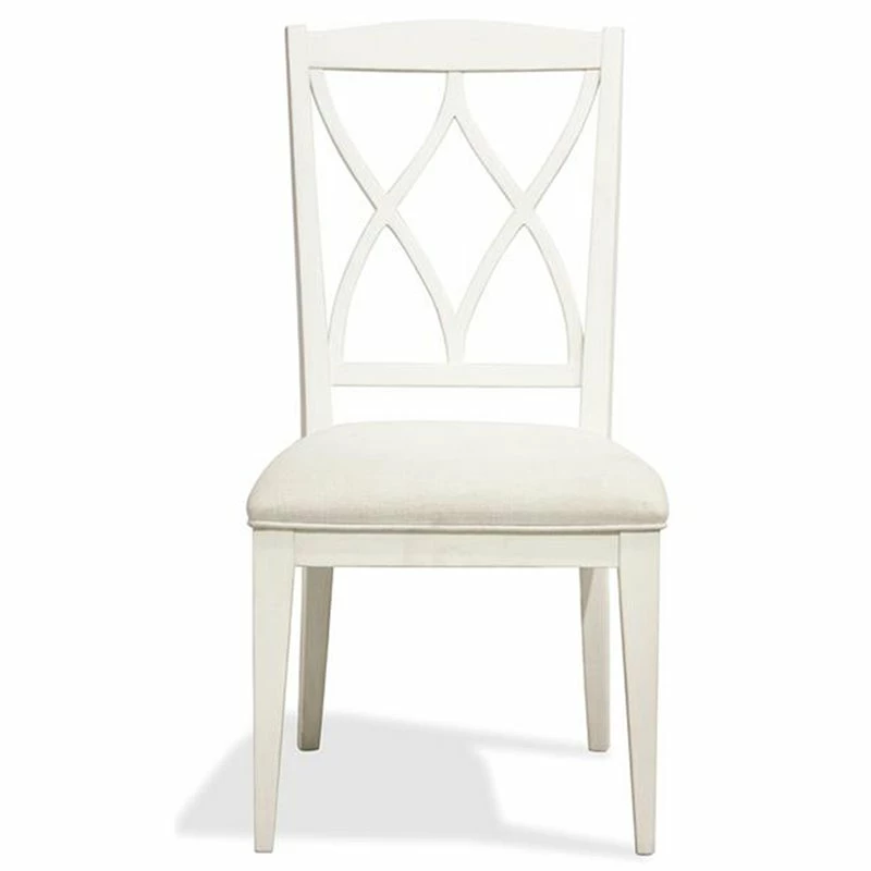 Buy 🥰 Riverside Furniture Myra XX-Back Upholstered Wood Dining Side Chair In White Set Of 2 🧨 5 Buy 🥰 Riverside Furniture Myra XX-Back Upholstered Wood Dining Side Chair In White Set Of 2 🧨 - Image 3
