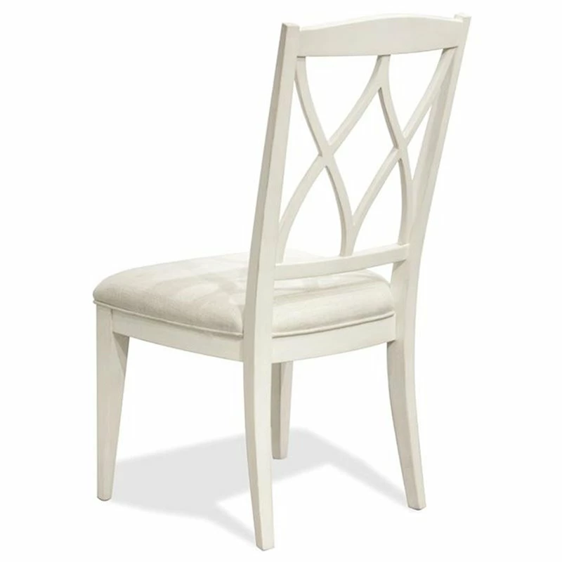 Buy 🥰 Riverside Furniture Myra XX-Back Upholstered Wood Dining Side Chair In White Set Of 2 🧨 6 Buy 🥰 Riverside Furniture Myra XX-Back Upholstered Wood Dining Side Chair In White Set Of 2 🧨 - Image 4