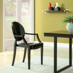 Discount 👏 Hawthorne Collections Dining Arm Chair In Black 🔥 -Cheap Office Chairs Store 1799851 4 L