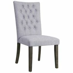 Promo 🎉 ACME Furniture ACME Merel Tufted Parson Dining Side Chair In Gray (Set Of 2) 🔥