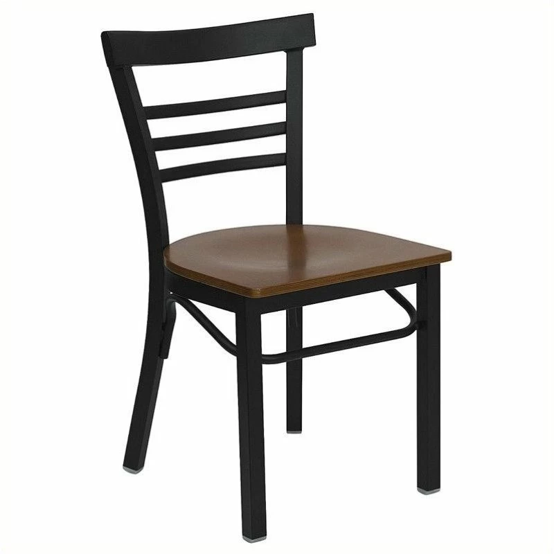 Budget ๐ Bowery Hill Black Ladder Back Dining Chair In Cherry ๐ 3 Budget ๐ Bowery Hill Black Ladder Back Dining Chair In Cherry ๐