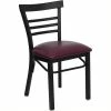 Best Pirce 😍 Bowery Hill Black Ladder Back Dining Chair In Burgundy 🔥 -Cheap Office Chairs Store 1816825 L