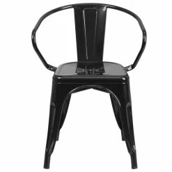 Cheap 💯 Bowery Hill Metal Dining Arm Chair In Black 😀 -Cheap Office Chairs Store 1817363 1 L