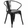 Cheap 💯 Bowery Hill Metal Dining Arm Chair In Black 😀 -Cheap Office Chairs Store 1817363 L