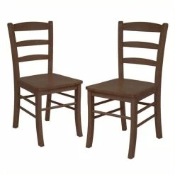 Buy 😍 Pemberly Row Ladder Back Dining Chair In Antique Walnut (Set Of 2) 👏