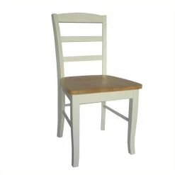 Deals 😍 Pemberly Row Ladderback Dining Chair In White And Natural (Set Of 2) 🎁