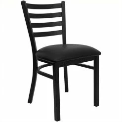 New ✨ Pemberly Row Ladder Back Metal Dining Chair In Black 😉