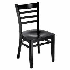 Budget 😀 Beechwood Mountain Ladderback Side Chair In Black With Wood Seat (Set Of 2) ⌛