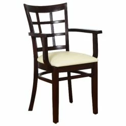 Hot Sale 😉 Beechwood Mountain Lattice Arm Chair In Walnut 🎁