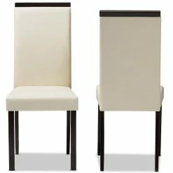 New 😍 Baxton Studio Daveney Faux Leather Dining Side Chair (Set Of 2) 🛒 -Cheap Office Chairs Store 1862248 2 L