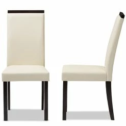New 😍 Baxton Studio Daveney Faux Leather Dining Side Chair (Set Of 2) 🛒 -Cheap Office Chairs Store 1862248 3 L