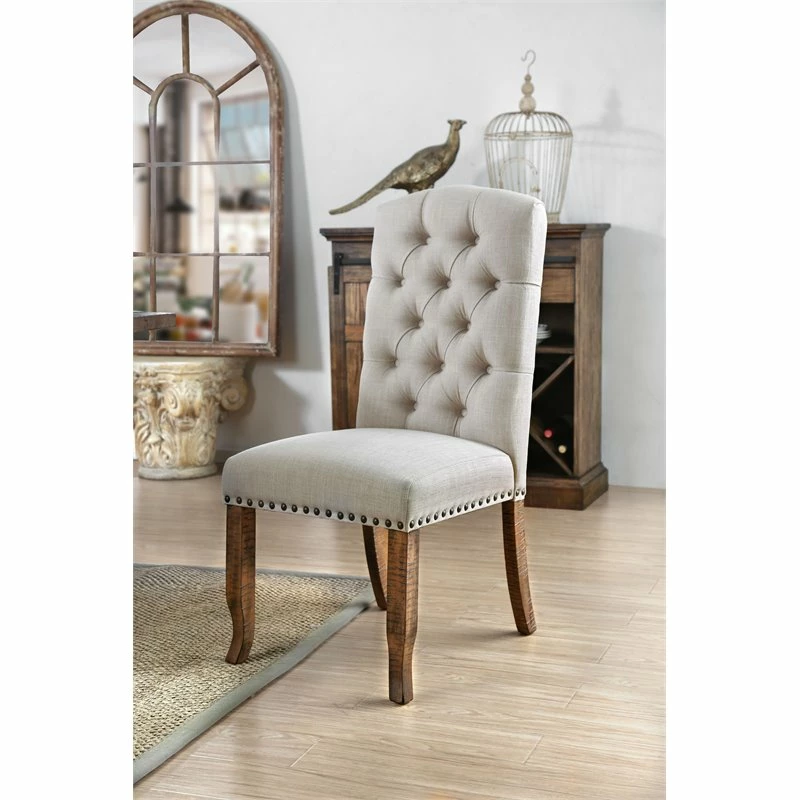 Best deal ๐ Furniture Of America Liston Fabric Tufted Dining Chair In Ivory (Set Of 2) ๐ 4 Best deal ๐ Furniture Of America Liston Fabric Tufted Dining Chair In Ivory (Set Of 2) ๐ - Image 2