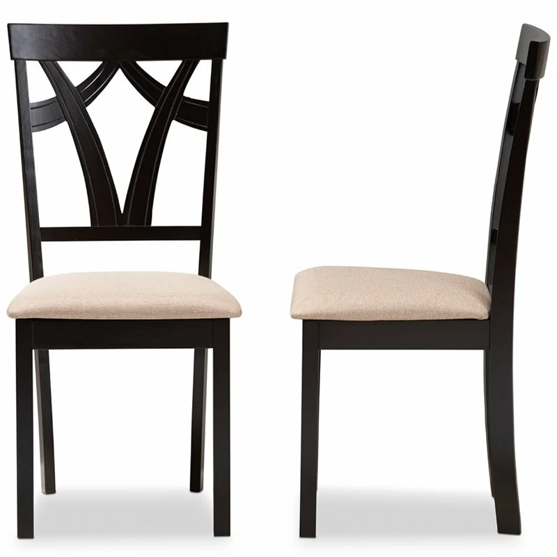 Best Sale 🌟 Baxton Studio Sylvia Dining Side Chair In Sand And Brown (Set Of 2) 🛒 6 Best Sale 🌟 Baxton Studio Sylvia Dining Side Chair In Sand And Brown (Set Of 2) 🛒 - Image 4