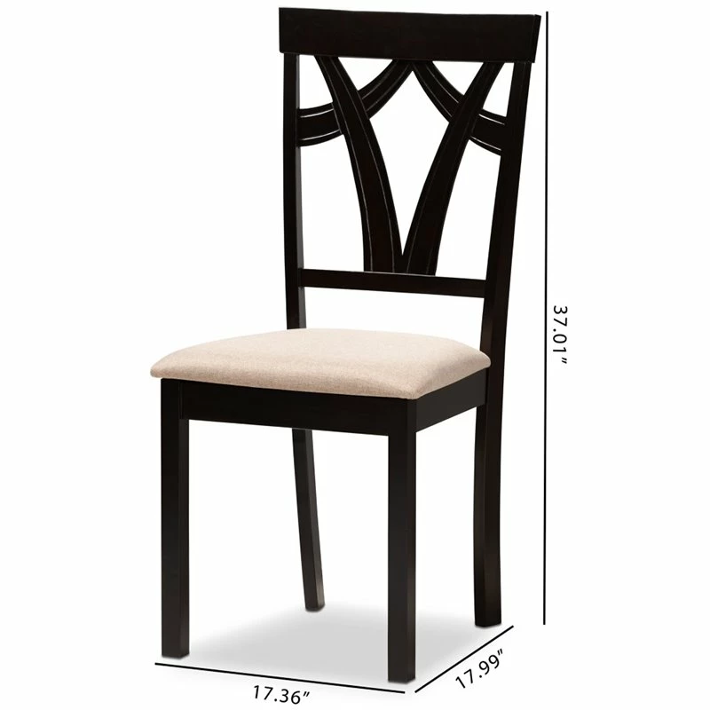Best Sale 🌟 Baxton Studio Sylvia Dining Side Chair In Sand And Brown (Set Of 2) 🛒 9 Best Sale 🌟 Baxton Studio Sylvia Dining Side Chair In Sand And Brown (Set Of 2) 🛒 - Image 7