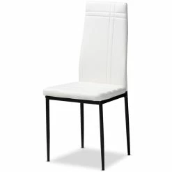 Outlet ✨ Baxton Studio Matiese Faux Leather Dining Chair In White (Set Of 4) 👍 -Cheap Office Chairs Store 1865048 3 L