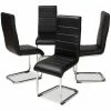 New 😍 Baxton Studio Marlys Faux Leather Dining Chair In Black (Set Of 4) 🎉 -Cheap Office Chairs Store 1865059 L