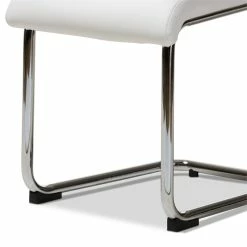 Coupon 👍 Baxton Studio Marlys Faux Leather Dining Chair In White (Set Of 4) ❤️ -Cheap Office Chairs Store 1865060 3 L