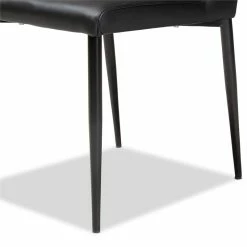 Buy 🌟 Baxton Studio Chandelle Faux Leather Dining Chair In Black (Set Of 4) 🔥 -Cheap Office Chairs Store 1865065 3 L