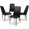 Buy 🌟 Baxton Studio Chandelle Faux Leather Dining Chair In Black (Set Of 4) 🔥 -Cheap Office Chairs Store 1865065 L