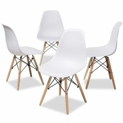Brand new 😀 Baxton Studio Sydnea Acrylic Dining Side Chair In White (Set Of 4) 🎉