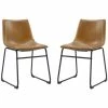 Top 10 👍 Walker Edison 18" Faux Leather Dining Chair In Whiskey Brown (Set Of 2) 🧨 -Cheap Office Chairs Store 1870487 L