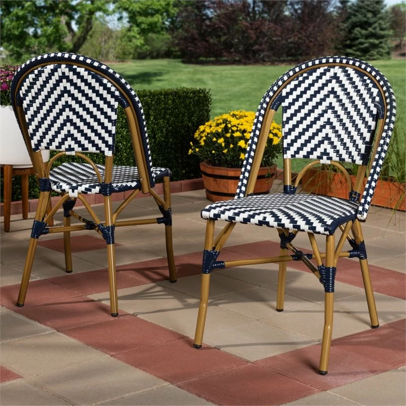 Best Pirce ๐ Baxton Studio Celie Dining Side Chair In Navy And White (Set Of 2) ๐ 4 Best Pirce ๐ Baxton Studio Celie Dining Side Chair In Navy And White (Set Of 2) ๐ - Image 2