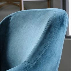 Budget 👏 Sauder International Lux Velvet Accent Chair In Blue And Satin Gold 🎁 -Cheap Office Chairs Store 1890607 14 L