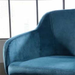 Budget 👏 Sauder International Lux Velvet Accent Chair In Blue And Satin Gold 🎁 -Cheap Office Chairs Store 1890607 17 L
