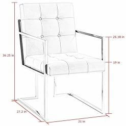 Flash Sale 👍 Posh Living Evan Tufted Faux Leather Dining Chair Light - Gray/Chrome (Set Of 2) ❤️ -Cheap Office Chairs Store 1898335 9 L