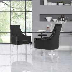 Discount 💯 Posh Living Colton Velvet Dining Chair With Acrylic Legs - Black (Set Of 2) 😉 12 Discount 💯 Posh Living Colton Velvet Dining Chair With Acrylic Legs - Black (Set Of 2) 😉 -Cheap Office Chairs Store 1898399 1 L