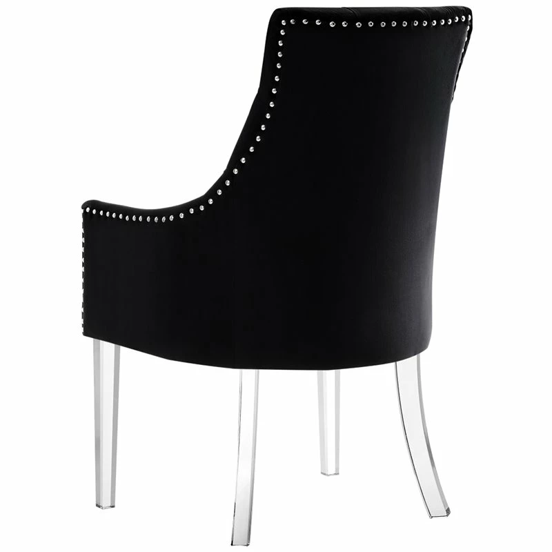 Discount 💯 Posh Living Colton Velvet Dining Chair With Acrylic Legs - Black (Set Of 2) 😉 7 Discount 💯 Posh Living Colton Velvet Dining Chair With Acrylic Legs - Black (Set Of 2) 😉 - Image 5