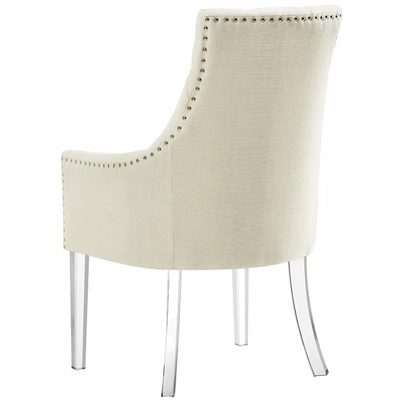 Best Pirce 👍 Posh Living Posh Colton Linen Fabric Dining Chair With Acrylic Legs - Cream/White (Set Of 2) ⭐ 7 Best Pirce 👍 Posh Living Posh Colton Linen Fabric Dining Chair With Acrylic Legs - Cream/White (Set Of 2) ⭐ - Image 5