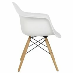 Coupon 🎁 Pemberly Row Arm Bucket Seat Dining Chair In White 🤩 -Cheap Office Chairs Store 1909233 3 L